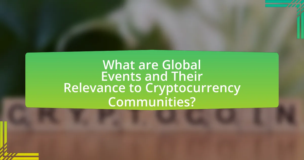 What are Global Events and Their Relevance to Cryptocurrency Communities?