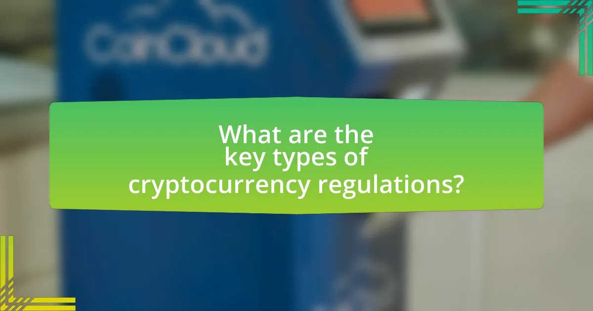 What are the key types of cryptocurrency regulations?