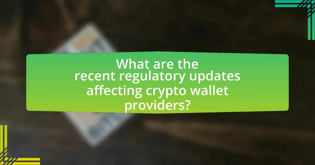 What are the recent regulatory updates affecting crypto wallet providers?