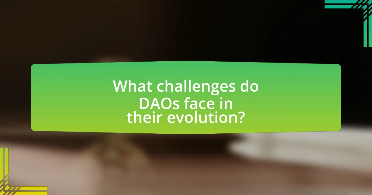 What challenges do DAOs face in their evolution?