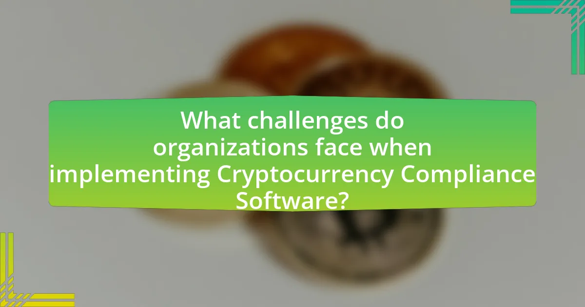 What challenges do organizations face when implementing Cryptocurrency Compliance Software?