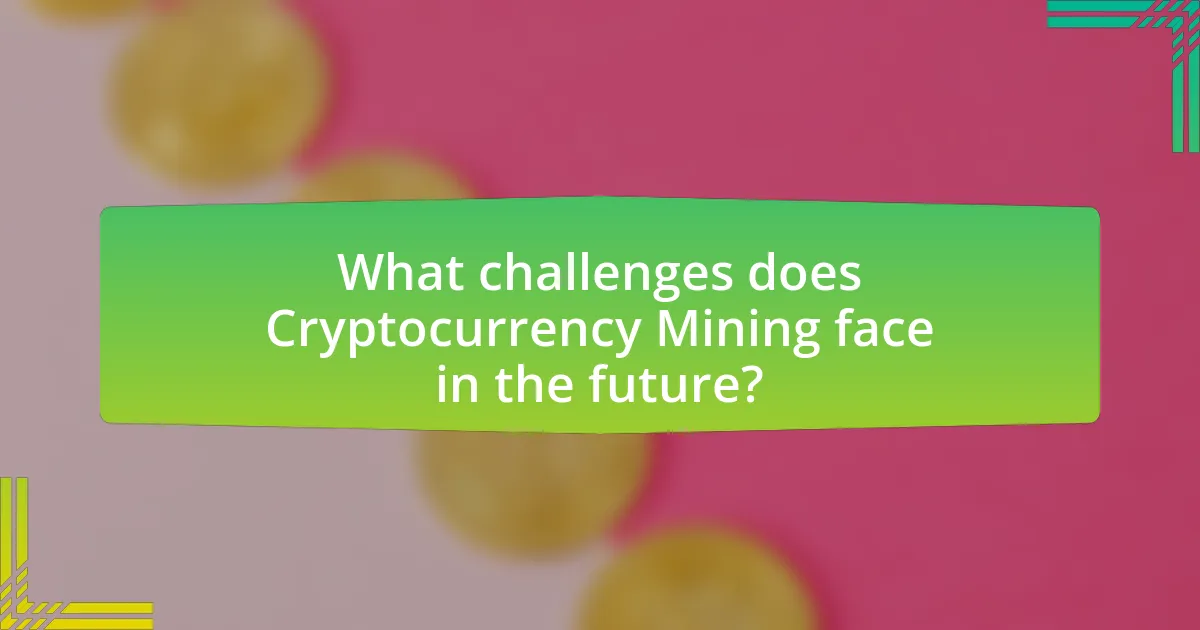 What challenges does Cryptocurrency Mining face in the future?