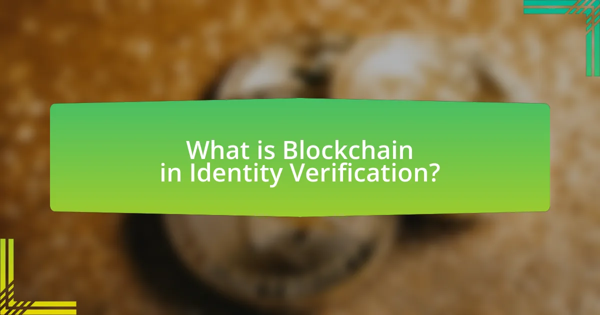 What is Blockchain in Identity Verification?