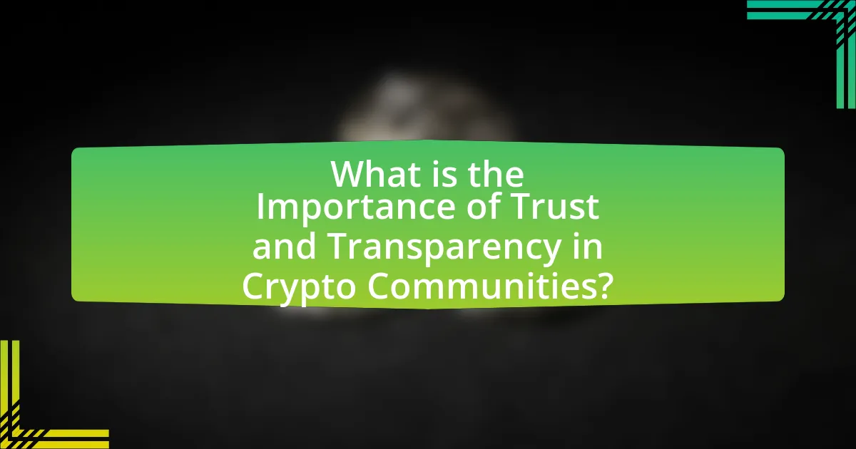 What is the Importance of Trust and Transparency in Crypto Communities?